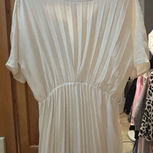 Halogen Cream Ruched Maxi Dress with Dolman Sleeves
